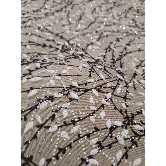 EUC Alex Evenings Petite Sleeveless Glittery Beige & Black Floral Tank Top/ Sz. - Picture 3 of 5